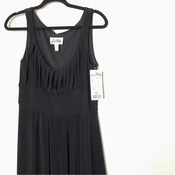 Joseph Ribkoff Little Black Cocktail Pleating Sleeveless Stretch Dress Size 10 - Picture 4 of 8